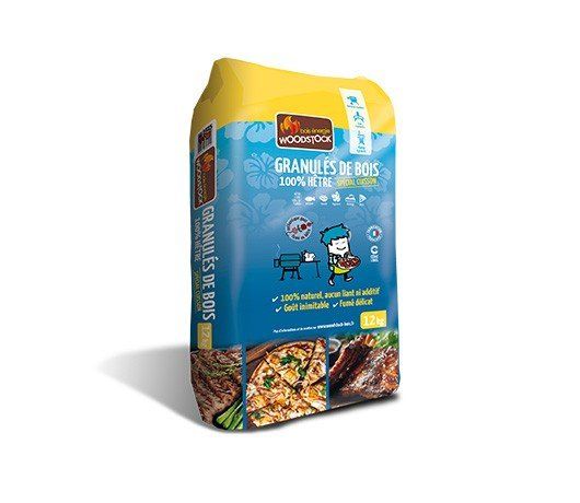 Pellets para cozinhar Woodstock 100 % faia – saco de 12 kg